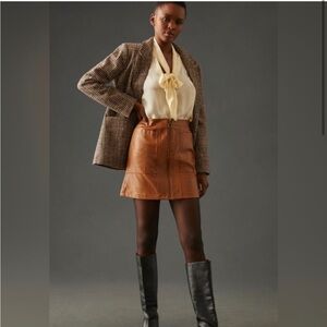 Anthropologie Pilcro Faux Leather Zip Up Skirt
